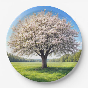 Blossoming Apple Tree in Springtime Paper Plates