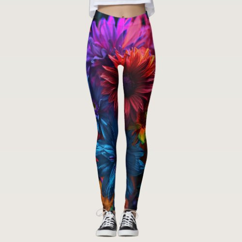 Blossoming Beauty Colorful Floral Leggings Leggings