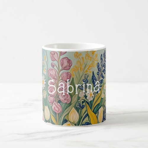 Blossoming Beauty Pastel Flowers in a Vase Coffee Mug