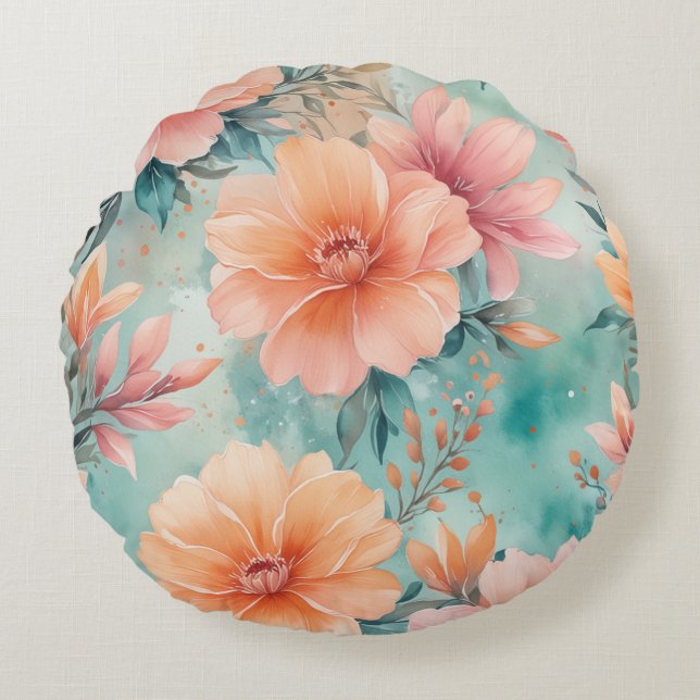 Blossoming Beauty Round Pillow (Front)