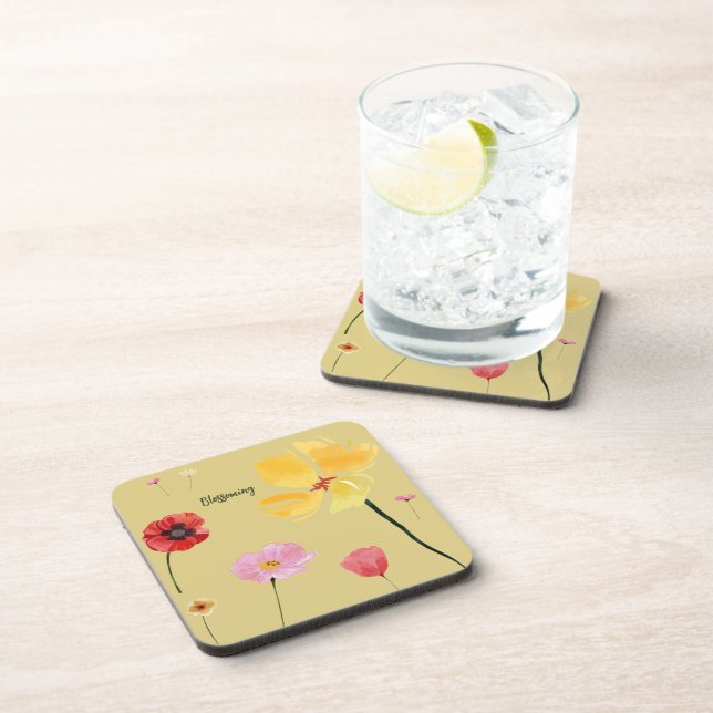 Blossoming Beverage Coaster (Right Side)