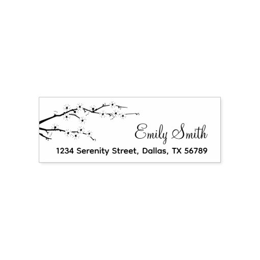 Blossoming Branch Address Selfinking Stamp Zazzle