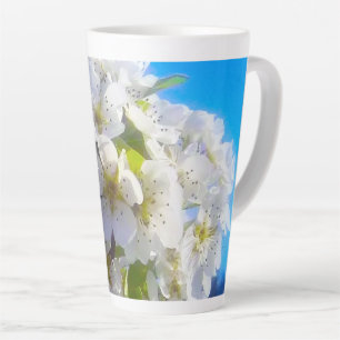 Blossoming branch of a pear Latte Mug