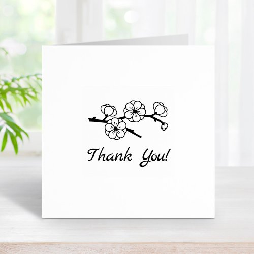 Blossoming Branch Thank You 1x1 Rubber Stamp