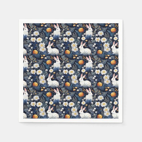 Blossoming Bunnies Easter Pattern Napkins