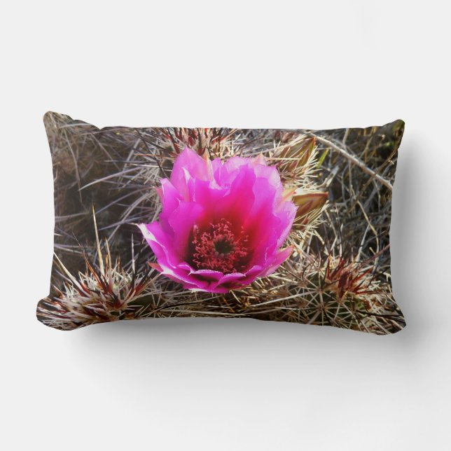 Blossoming Cactus (Prickly Pear) Wildflower Lumbar Pillow (Front)