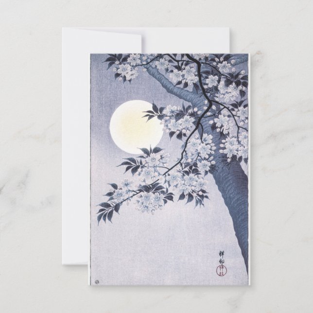 Blossoming Cherry on a Moonlit Night  Invitation (Front)