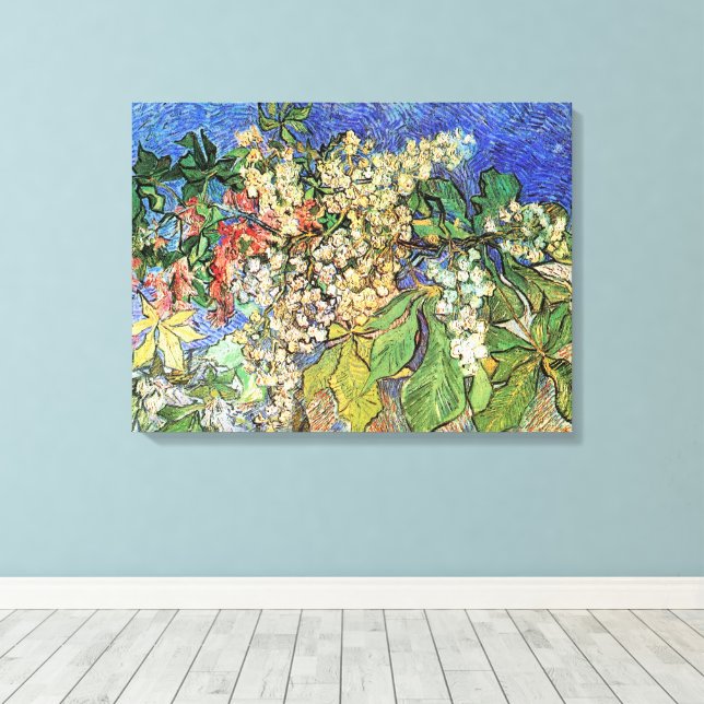 Blossoming Chestnut Branches by Vincent van Gogh Canvas Print (Insitu(Wood Floor))