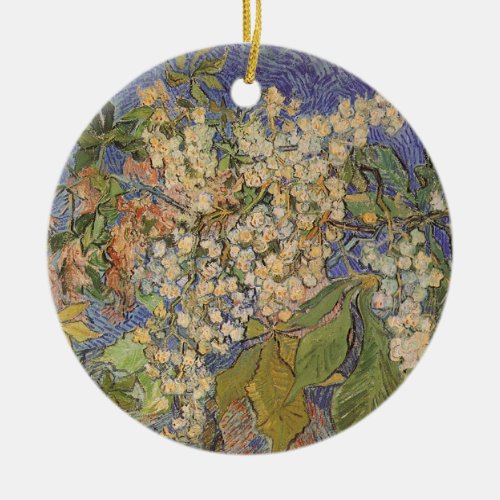 Blossoming Chestnut Branches by Vincent van Gogh Ceramic Ornament