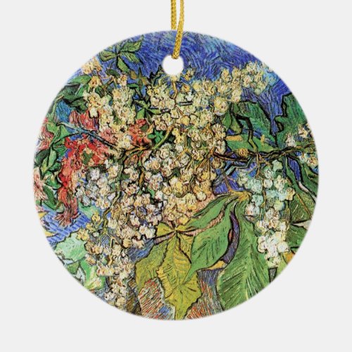 Blossoming Chestnut Branches by Vincent van Gogh Ceramic Ornament