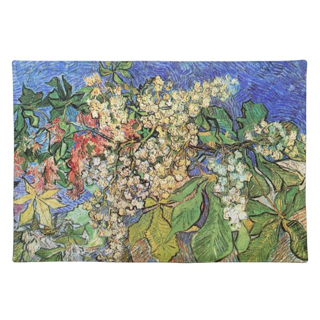 Blossoming Chestnut Branches by Vincent van Gogh Cloth Placemat (Front)