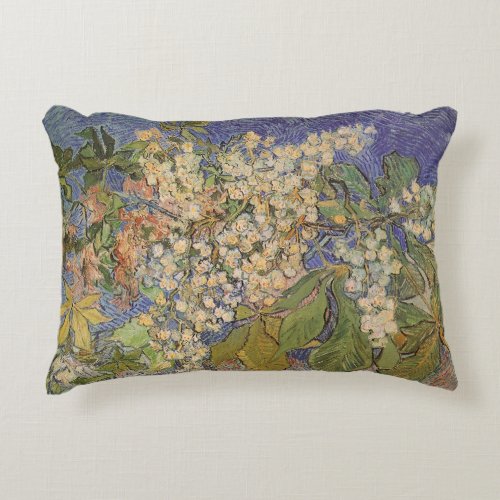 Blossoming Chestnut Branches by Vincent van Gogh Decorative Pillow