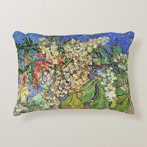 Blossoming Chestnut Branches by Vincent van Gogh Decorative Pillow