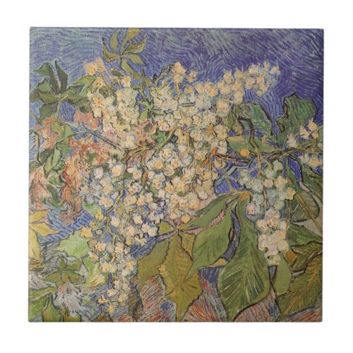 Blossoming Chestnut Branches by Vincent van Gogh Tile