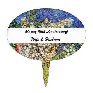 Blossoming Chestnuts Branches, Van Gogh. Cake Topper