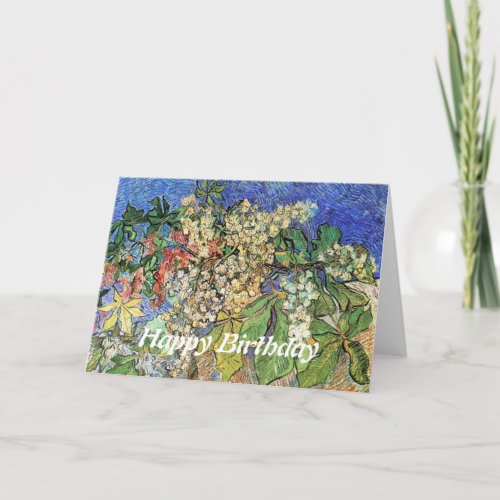 Blossoming Chestnuts Branches Van Gogh Card