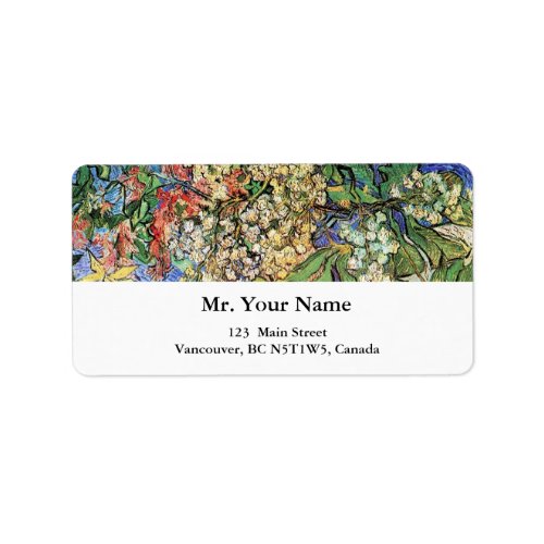 Blossoming Chestnuts Branches Van Gogh Label