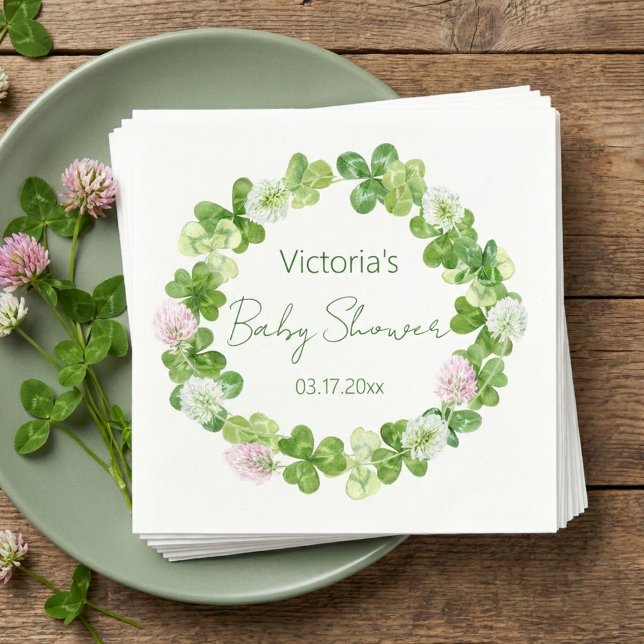 Blossoming Clover Greenery Paper Napkin (Creator Uploaded)