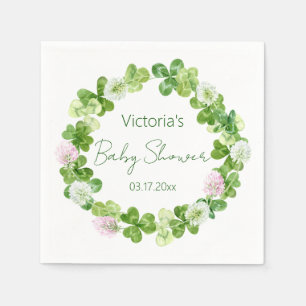 Blossoming Clover Greenery Paper Napkin
