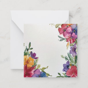 Blossoming Colors Floral Frame Note Card