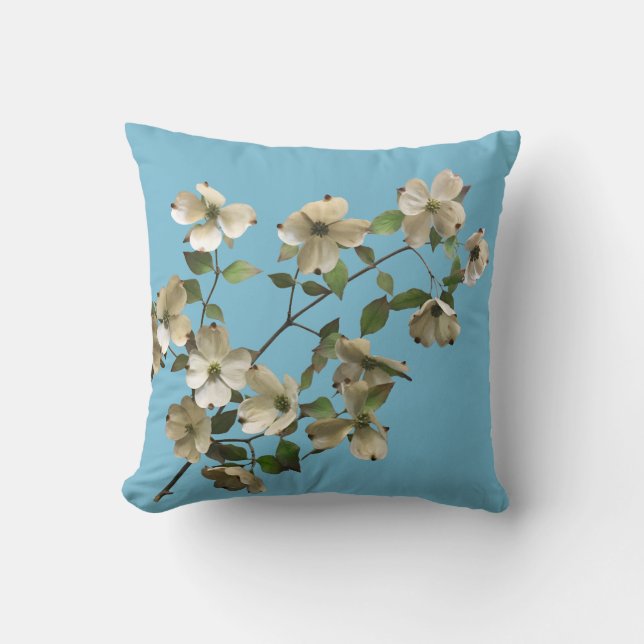 Blossoming Dogwood Tree Throw Pillow (Front)