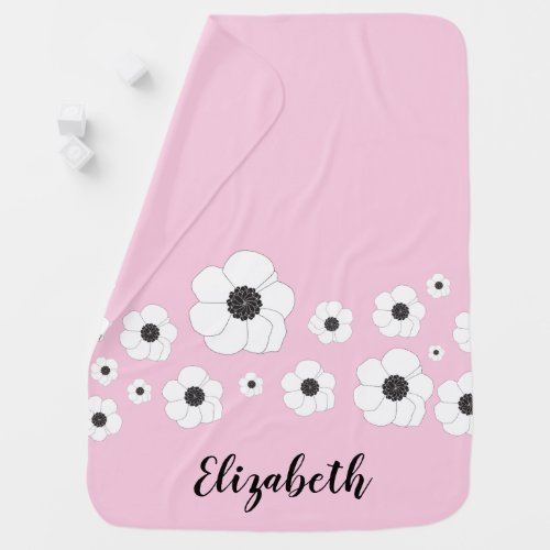Blossoming Dreams Personalized Pink Fleece Baby  Baby Blanket