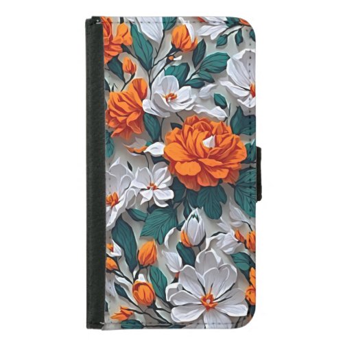 Blossoming Elegance Realistic Floral  Samsung Galaxy S5 Wallet Case