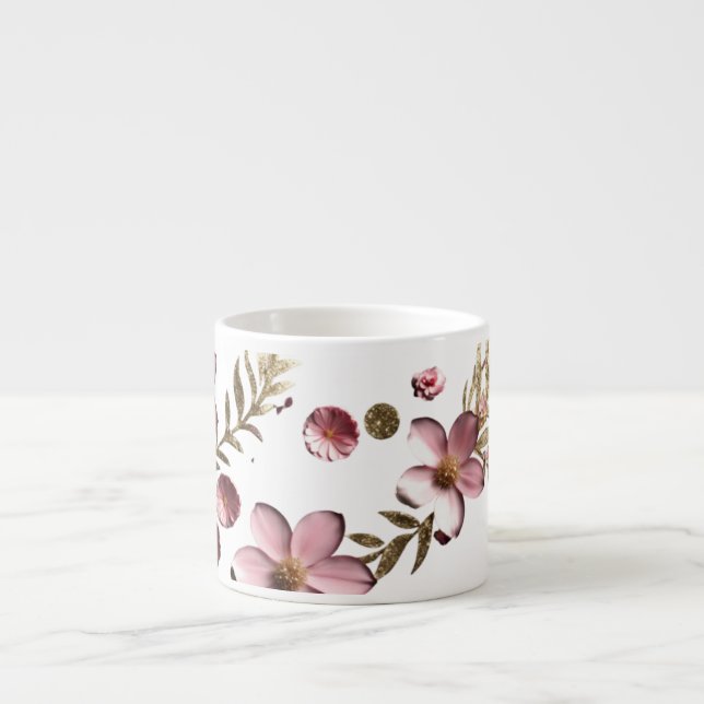 Blossoming Elegance: Specialty Espresso Mug  (Front)