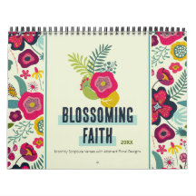 Blossoming Faith Abstract Floral Calendar