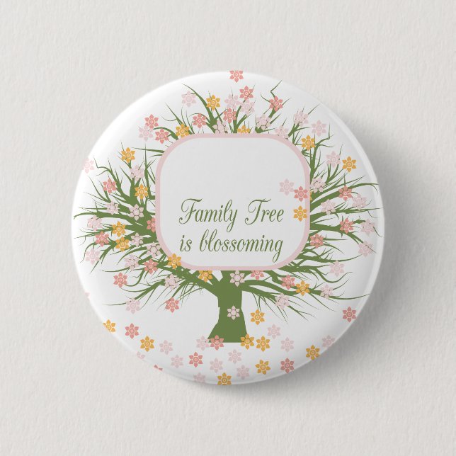 Blossoming Family Tree Button (Front)