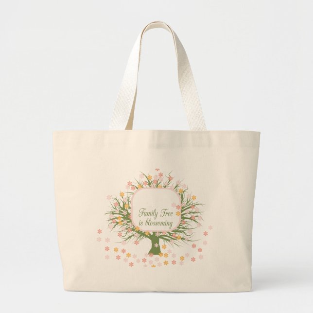 Blossoming Family Tree Large Tote Bag (Front)
