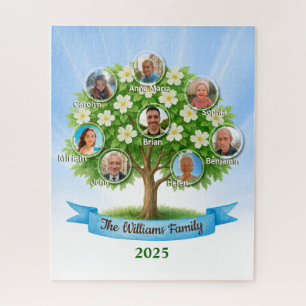 Blossoming Family Tree Names Photo Memory Activity Jigsaw Puzzle