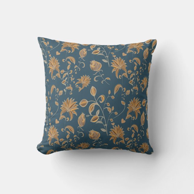 Blossoming Flora patterns Throw Pillow (Front)