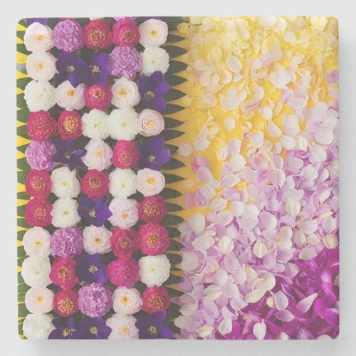 Blossoming Flowers and Petals Stone Coaster