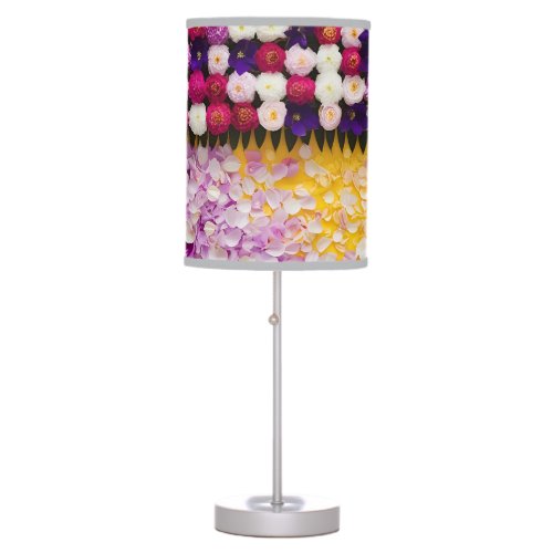 Blossoming Flowers and Petals Table Lamp