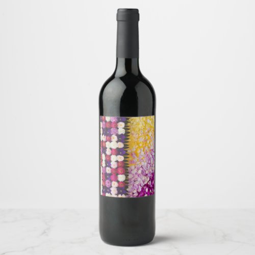 Blossoming Flowers and Petals Wine Label