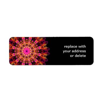Blossoming Friendship Kaleidoscope Label by WavingFlames at Zazzle