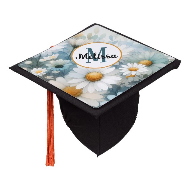 Blossoming Future: Customizable Graduation Cap Topper (Angled)