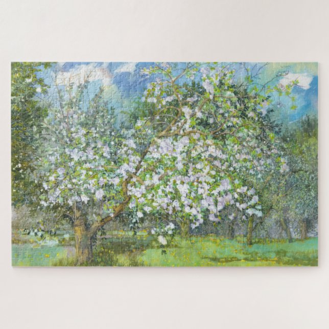 Blossoming garden  painting  watercolor jigsaw puzzle (Horizontal)