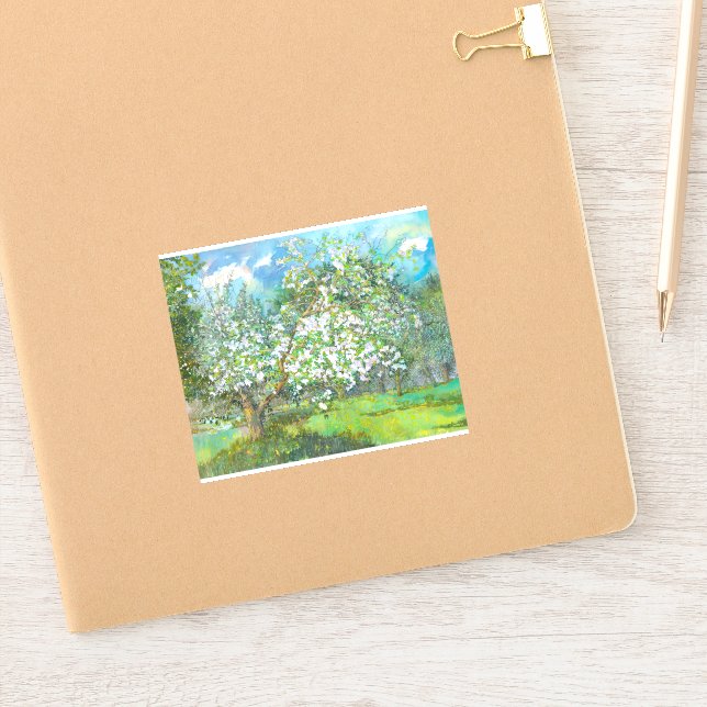 Blossoming garden  painting  watercolor sticker (Notebook)