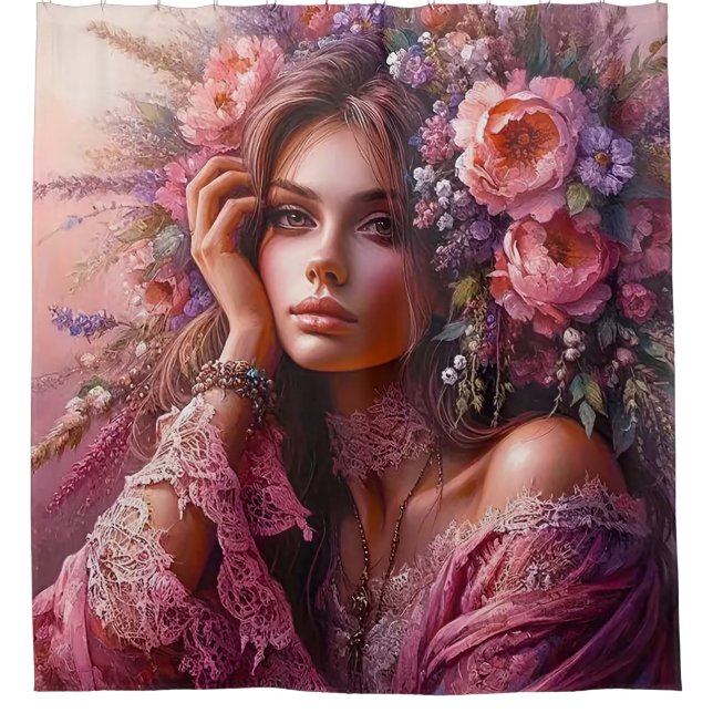 Blossoming Grace Shower Curtain (Front)