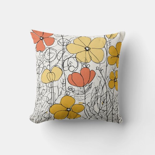 Blossoming Harmony Throw Pillow