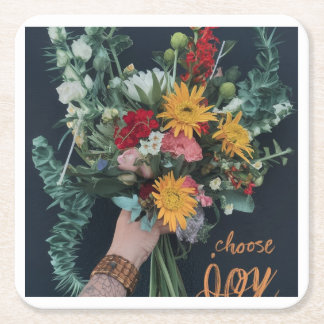 Blossoming Joy: A Paper Coaster Design Celebrating