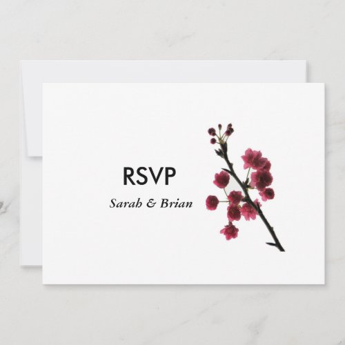 Blossoming Joy Asian Inspired Wedding Respond Card