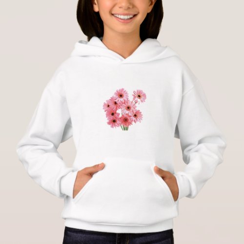 Blossoming Joy Gerbera Flower Logo Hoodie