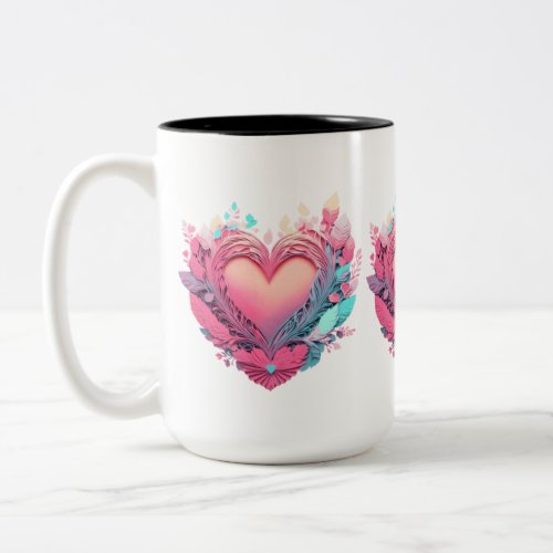 Blossoming Love Sip Romance Two_Tone Coffee Mug