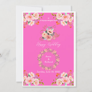 Blossoming Love: Vibrant Floral Wedding Invitation