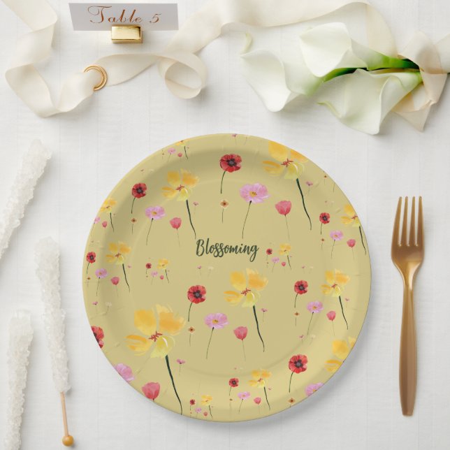 Blossoming Pattern  Paper Plates (Wedding)