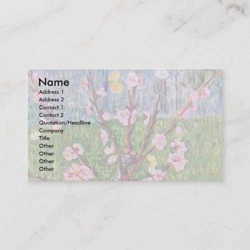Blossoming Peach Tree By Vincent Van Gogh Business Card