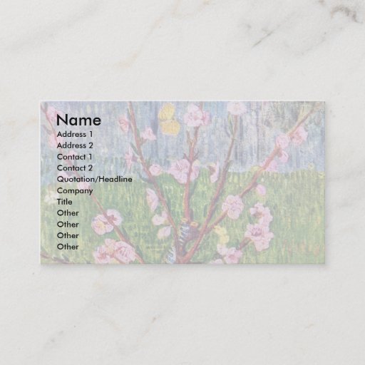 Customizable Blossoming Peach Tree By Vincent Van Gogh Business Card